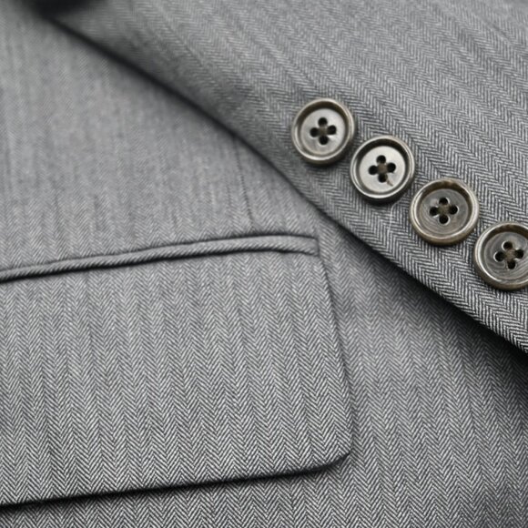 PRISTINE Brooks Brothers Custom Made Gray Fine Herringbone Wool Suit 44Xl 38W - Picture 6 of 11